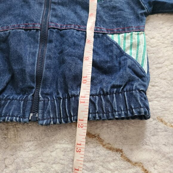 Vintage Buster Brown Bomber Denim Jacket 12M USA Nautical Sailboat Patchwork - Picture 9 of 10